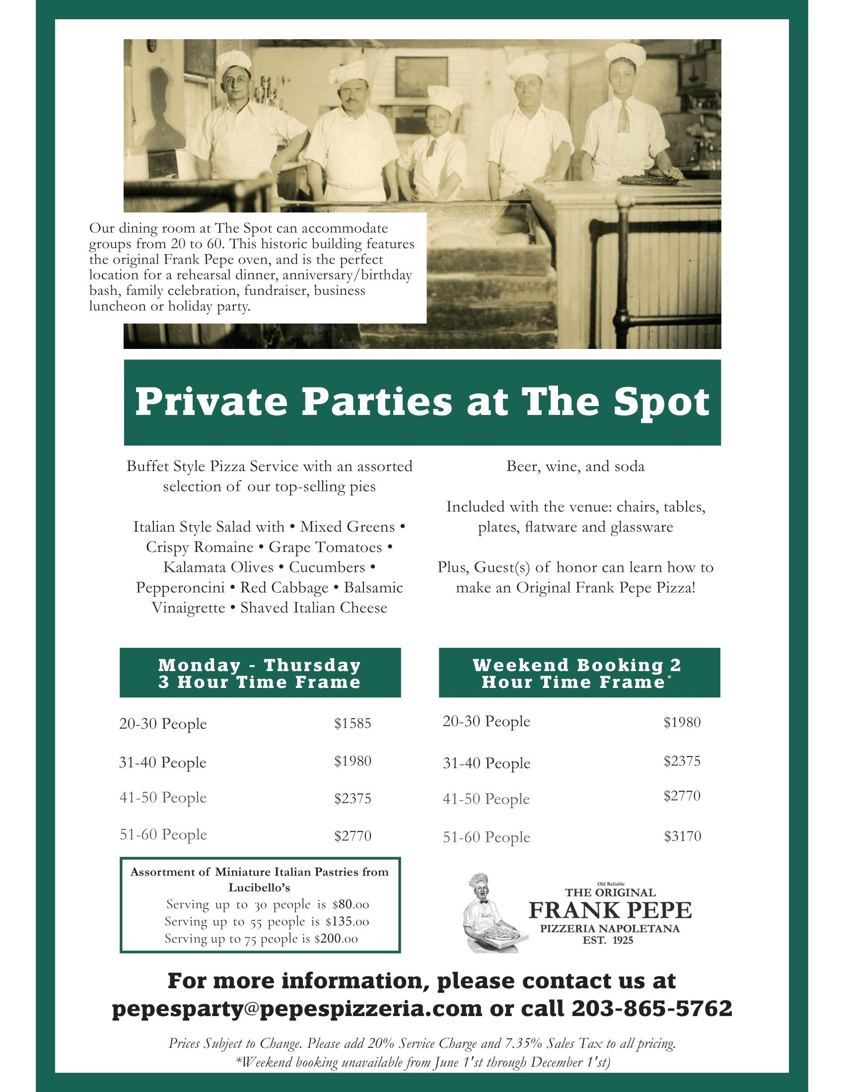 Details about the private parties